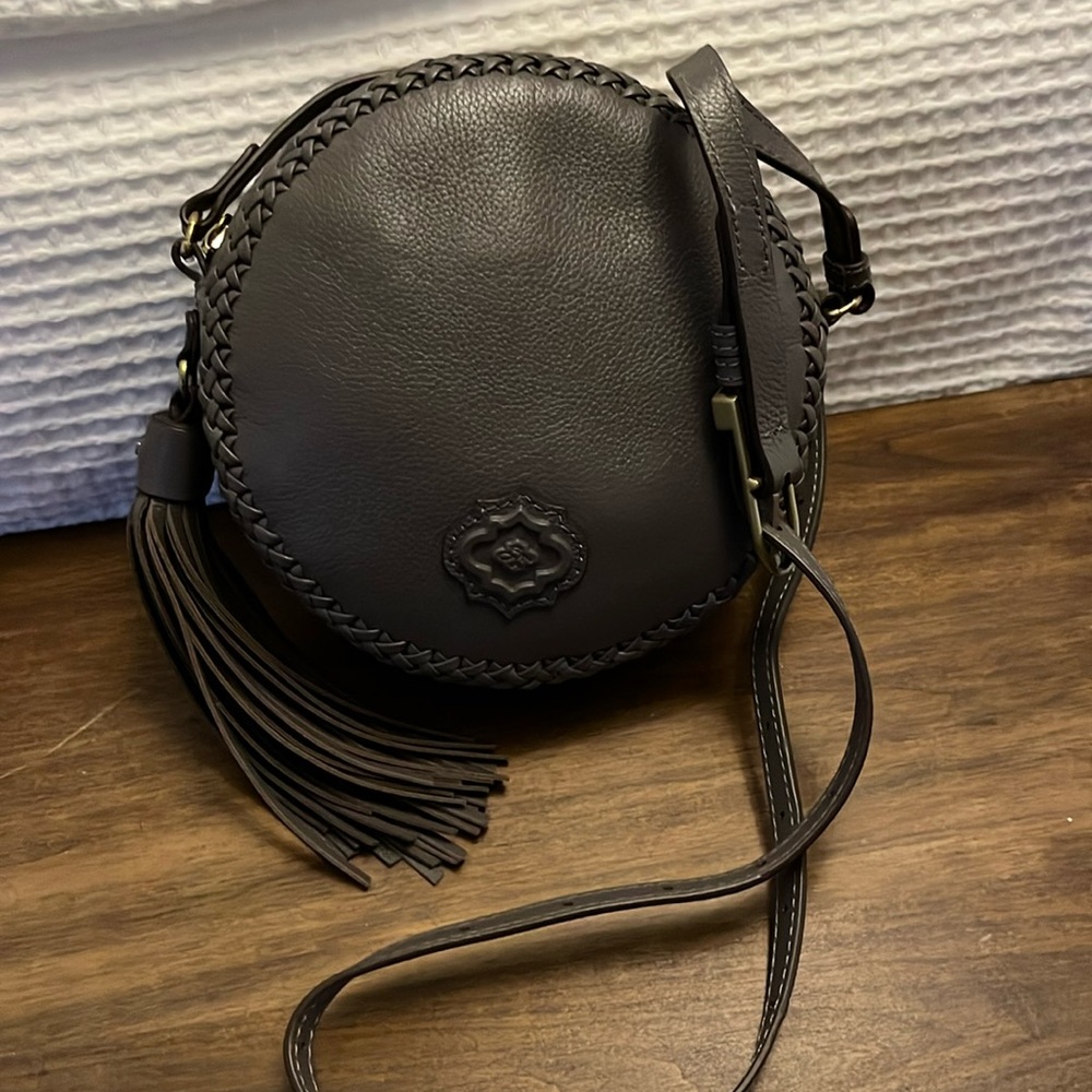 orYANY pebble leather canteen round crossbody bag